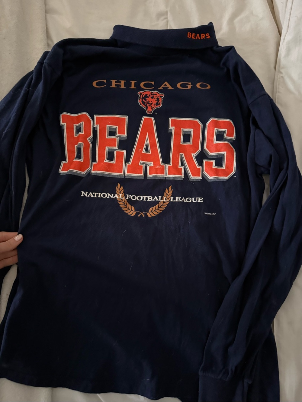Vintage Chicago Bears Navy Long Sleeve Graphic Tee